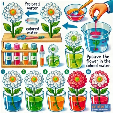 การเปลี่ยนสีของดอกไม้ด้วยน้ำย้อมสี