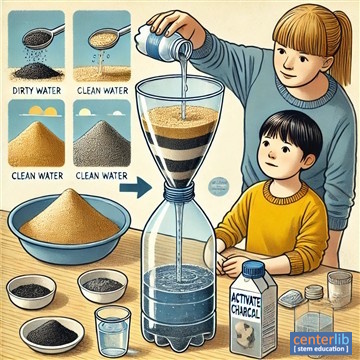 การทดลอง การกรองน้ำด้วยทรายและหิน