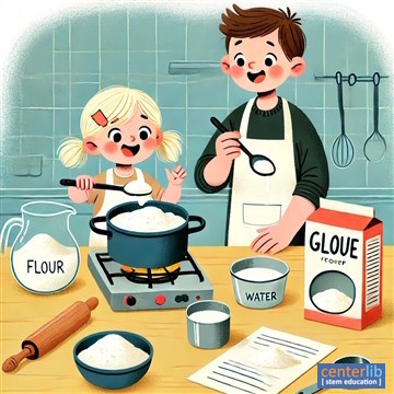 การทดลอง การทำกาวจากแป้ง