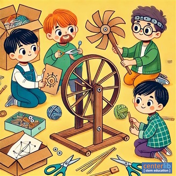 การสร้างวงล้อหมุนจากกระดาษแข็งและไม้เสียบลูกชิ้น